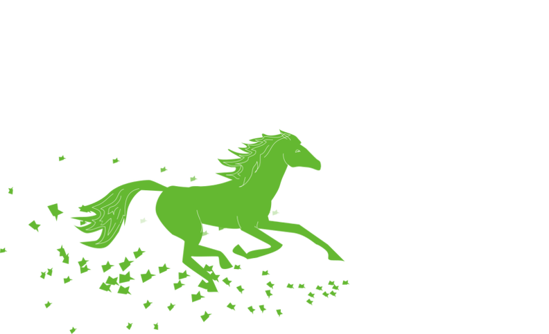 silhouette horse green