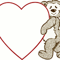valentine bear heart note