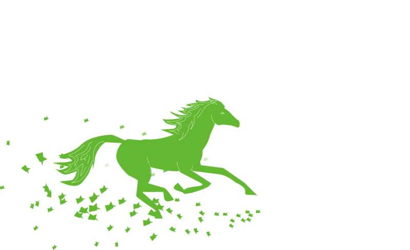 silhouette horse green