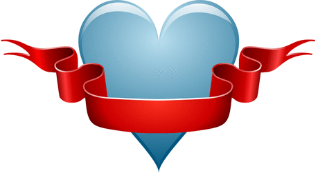 normal valentine heart ribbon blank