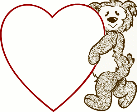 valentine bear heart note